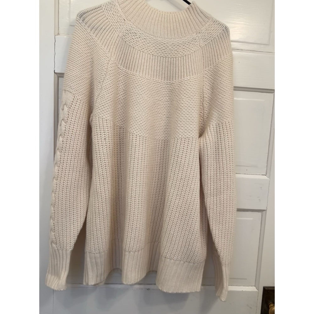 Haven Well Within Womens XXL Cream Chunky Knit Mock Turtleneck Sweater EUC